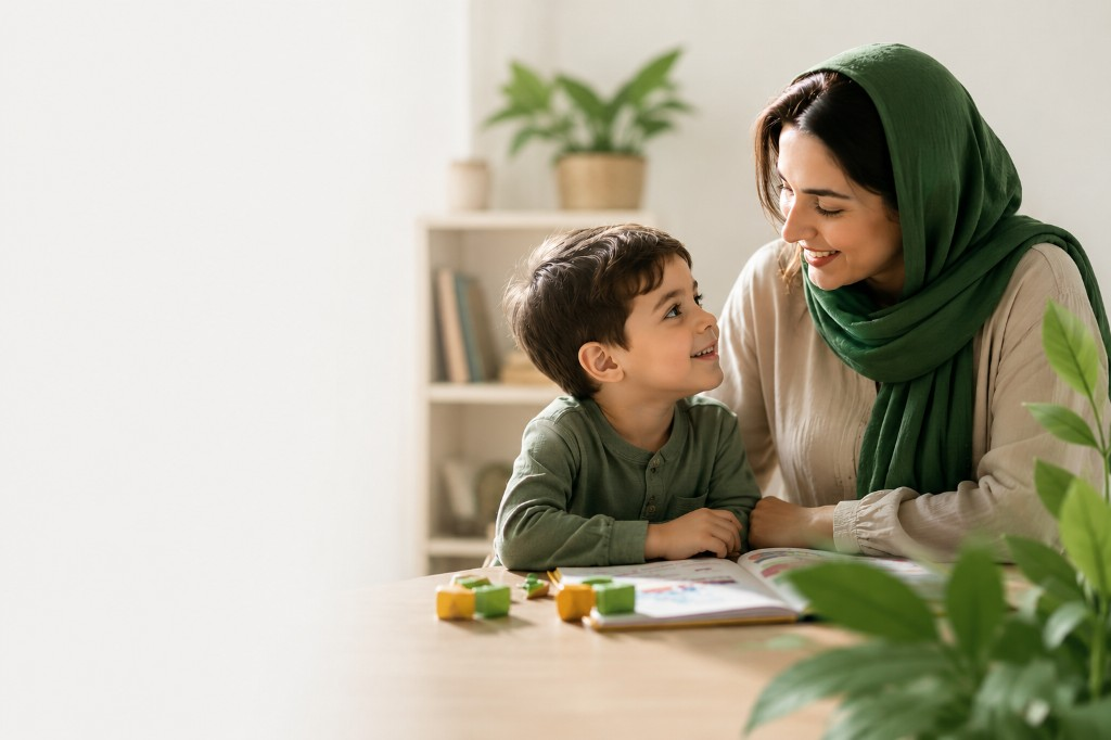 گفت‌وگوی آرام مادر و کودک در جلسه ارزیابی گفتار