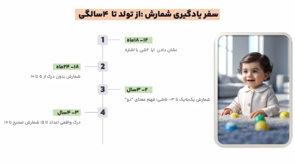شمارش از تولد تا 4 سالگی